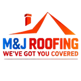 m&j roofing logo